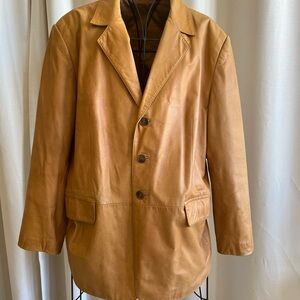 Vintage Men's Tan Leather Jacket